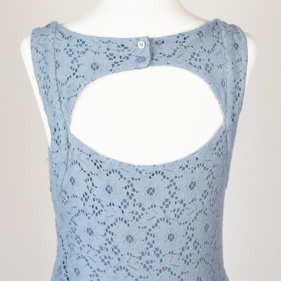 Anthropologie Deletta Silverfield Blue Sweetheart Dress w/ Cut Out Size S, Small - Picture 8 of 12